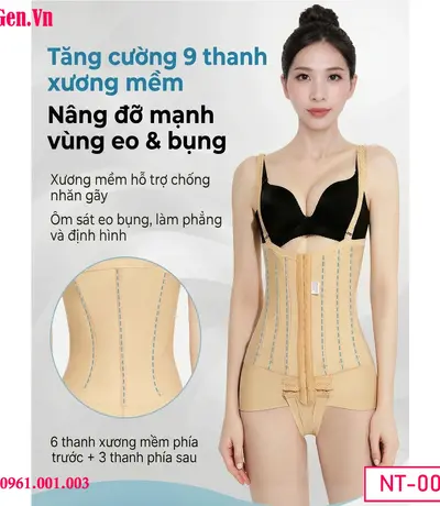 Áo gen nịt bụng mặc sau Lipo bụng - Cung cấp lực nén tiêu chuẩn giúp cơ thể nhanh gom dáng.