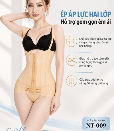 Cấu trúc dệt vải nén áp lực 2 lớp hỗ trợ gom gọn bụng êm ái DoGen Store NT-009