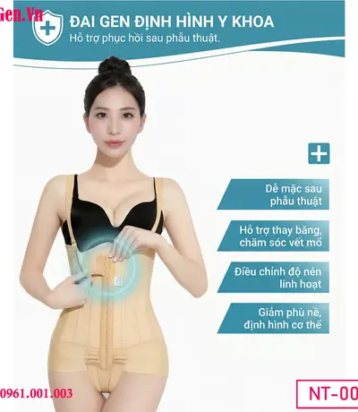 Plus size post-surgical faja bodysuit - Thiết kế vừa vặn cho thân hình ngoại cỡ cần phục hồi sau phẫu thuật cắt da chùng.