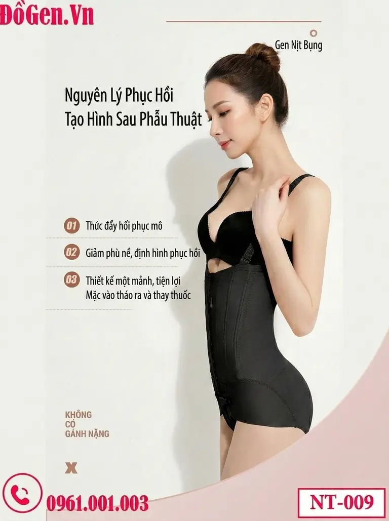 Đai nịt bụng định hình toàn thân màu nude thương hiệu ĐồGen.Vn
