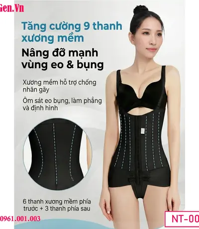 Đai ép hỗ trợ phục hồi vóc dáng sau phẫu thuật tạo hình màu đen