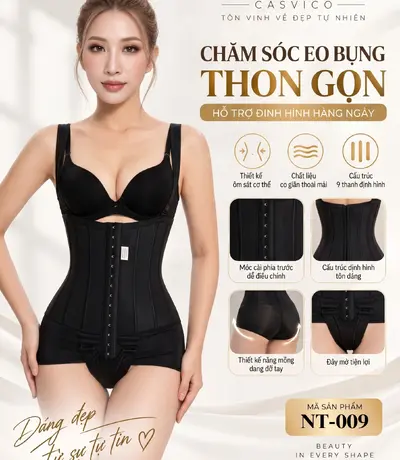 Cận cảnh chất liệu vải co giãn của gen định hình NT-009 Casvico