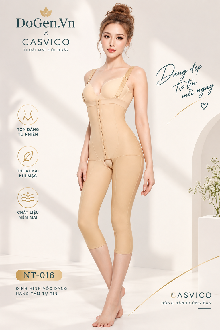 Áo gen định hình toàn thân NT-016 Casvico màu da nhìn từ phía trước