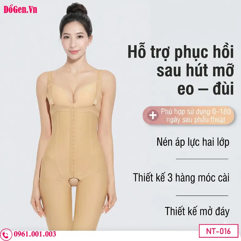 Thiết kế quai áo bản rộng của gen định hình sau hút mỡ giúp phân tán lực đều, không gây hằn đỏ hay đau mỏi vai gáy cho người mặc.