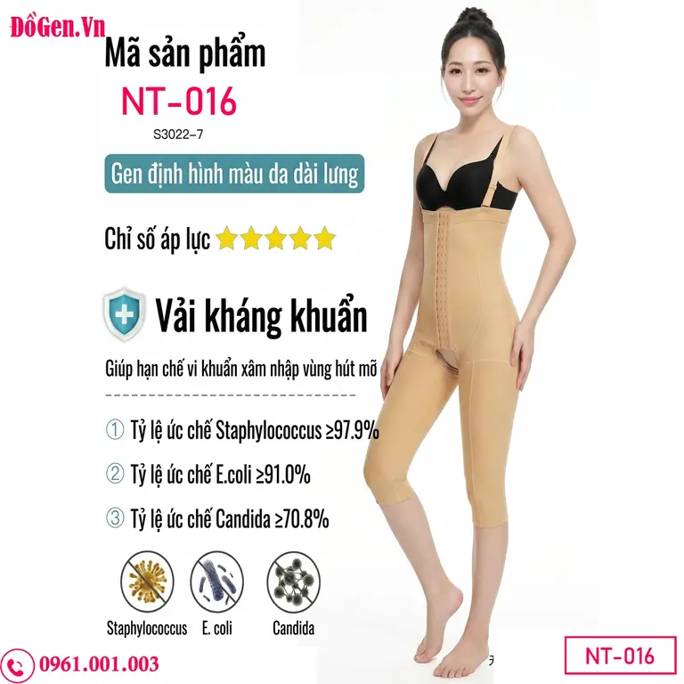 Mẫu gen định hình sau hút mỡ liền thân khoét ngực, hỗ trợ nâng đỡ vòng 1 và tập trung siết chặt toàn bộ vùng bụng lưng nách.