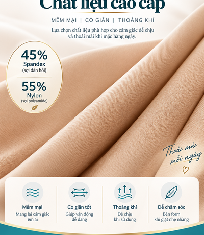 Áo gen định hình toàn thân NT-016 Casvico màu da với hình ảnh cận chất liệu
