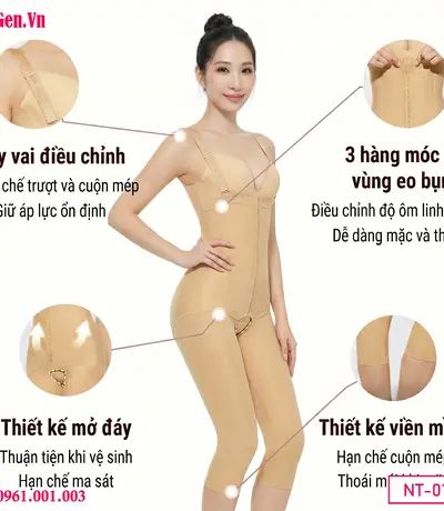 Mặc quần gen nịt bụng liền thân giúp giữ cố định các khối cơ và da, làm giảm đáng kể cảm giác đau nhức khi bệnh nhân đi lại, vận động.