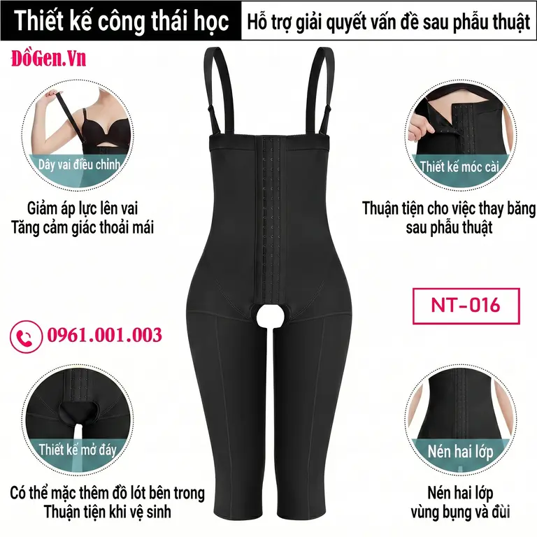 Gen body cao cấp sau phẫu thuật thẩm mỹ hỗ trợ định hình toàn diện