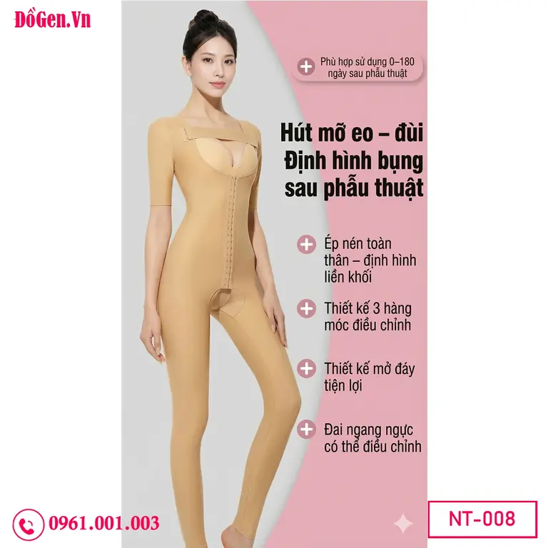 Áo gen body shaper compression garment sau cosmetic surgery.