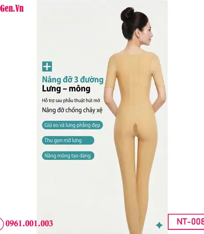 Áo gen body compression sau liposuction giúp định hình cơ thể.