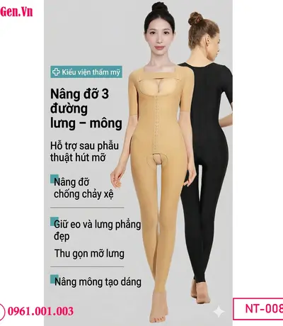 Áo gen body compression garment sau liposuction procedure.