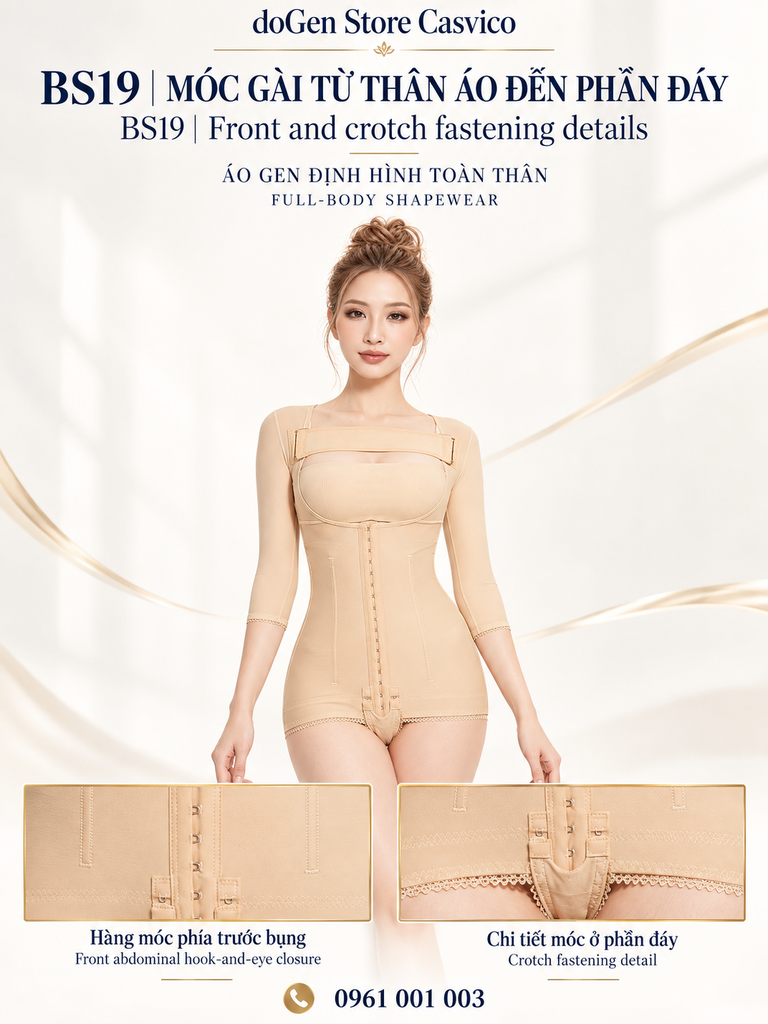BS19 màu da với hàng móc phía trước và chi tiết móc phần đáy