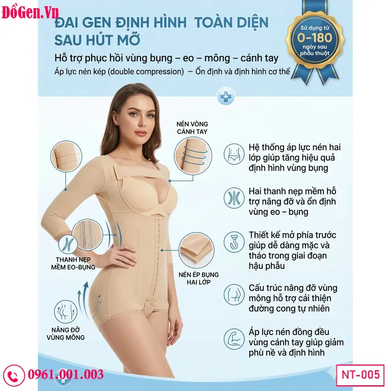 Body compression garment after liposuction and BBL giúp giảm sưng hiệu quả