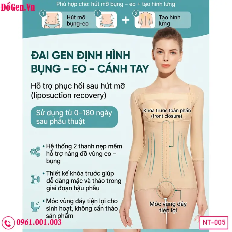Gen body sau hút mỡ cấy mông giúp giảm sưng và bầm tím
