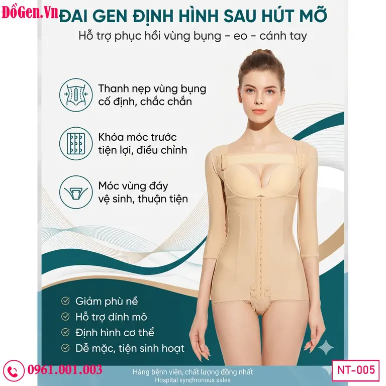 Gen body có tay khóa trước tiện lợi sau BBL surgery