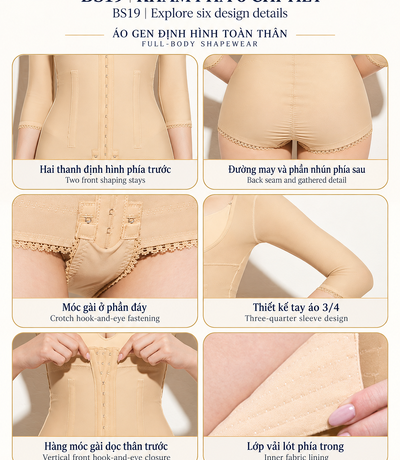 Six design details of BS19 nude shapewear
