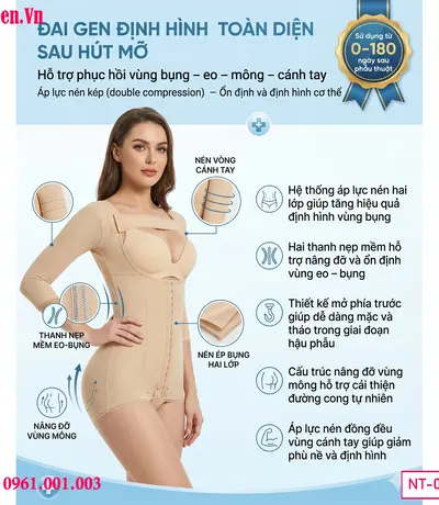 Body compression garment after liposuction and BBL giúp giảm sưng hiệu quả