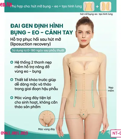 Gen body có tay sau cấy mông giúp định hình bụng eo và cánh tay