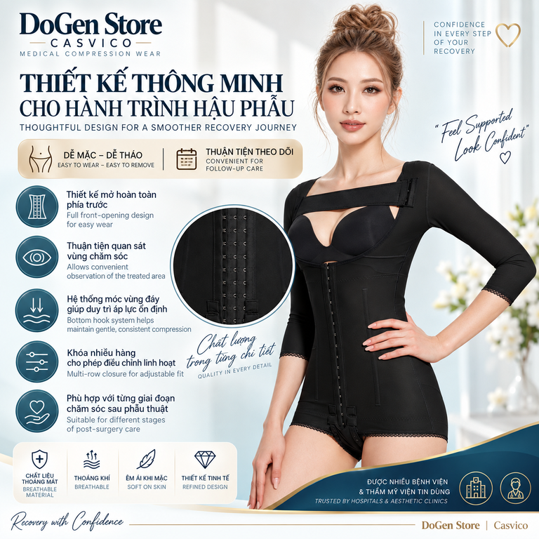 Gen body khóa trước sau thẩm mỹ
