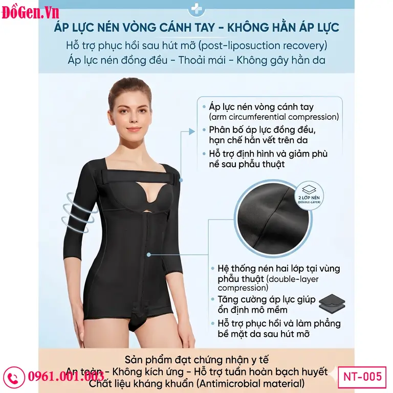 Gen nịt bụng eo bắp tay sau lipo giúp giảm phù nề