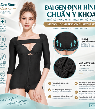 Áo gen định hình sau phẫu thuật – vùng nách, bắp tay, bụng, mông