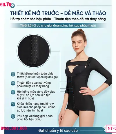 Compression body suit BBL lipo giúp hỗ trợ định hình toàn thân