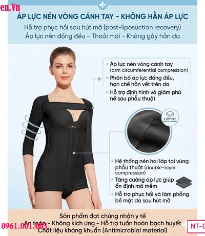 Gen nịt bụng eo bắp tay sau lipo giúp giảm phù nề