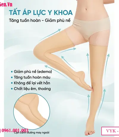 Vớ Nén Y Khoa VYK-001 | Hỗ Trợ Phục Hồi Nhanh Sau Hút Mỡ Đùi, Cẳng Chân