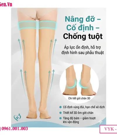Vớ Nén Y Khoa VYK-001 | Hỗ Trợ Phục Hồi Nhanh Sau Hút Mỡ Đùi, Cẳng Chân