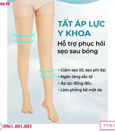 Vớ Nén Y Khoa VYK-001 | Hỗ Trợ Phục Hồi Nhanh Sau Hút Mỡ Đùi, Cẳng Chân