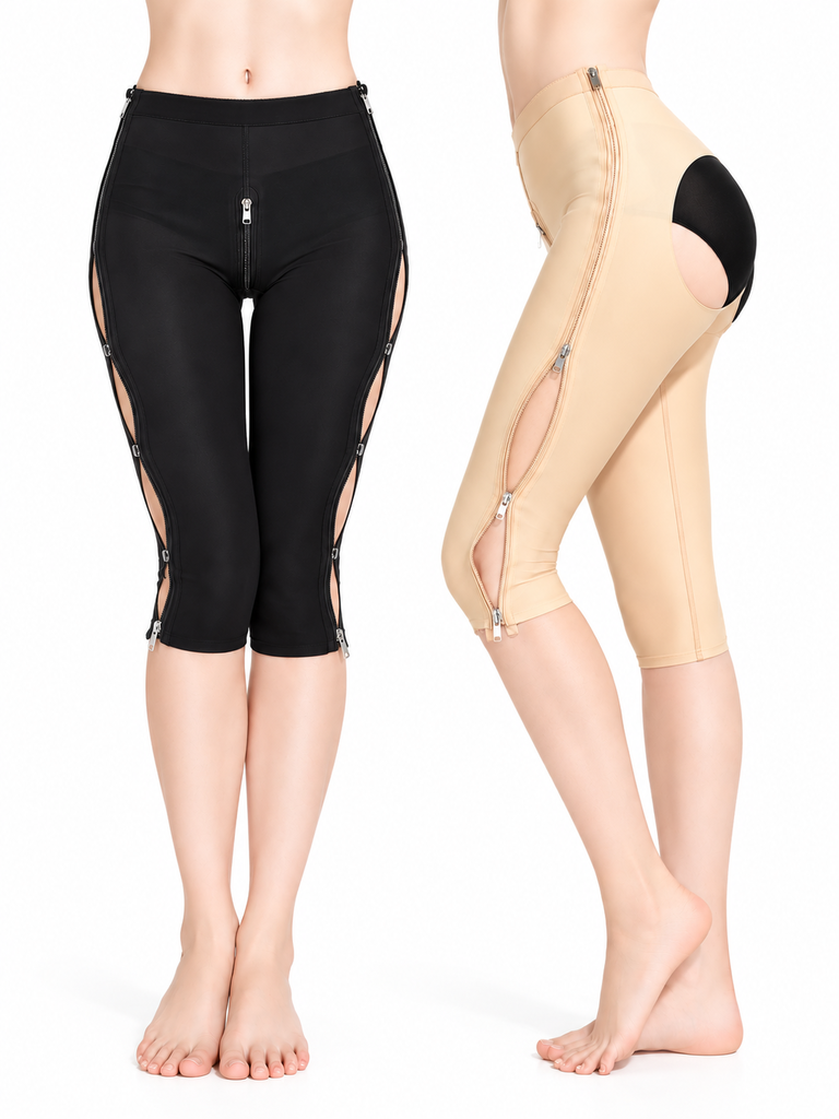 hinh-casvico-nude.webp Người mẫu mặc quần gen định hình Casvico màu nude và màu black