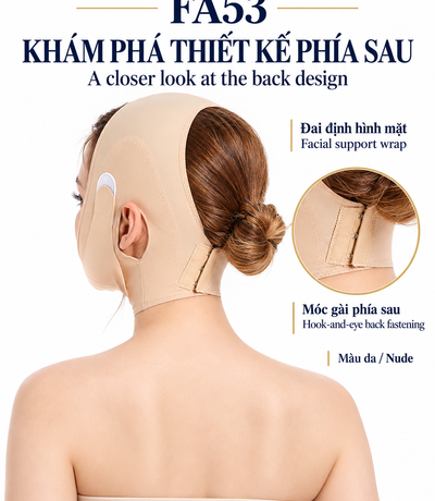 Đai Định Hình Mặt Màu Da & Đen | FA53 Facial Support Wrap – Nude & Black