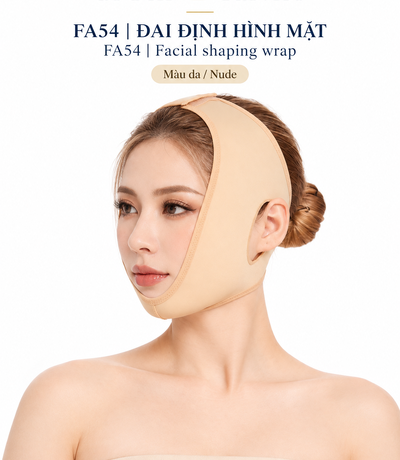 Người mẫu đeo đai mặt FA54 màu da ở góc nghiêng, thể hiện phần đai bên mặt