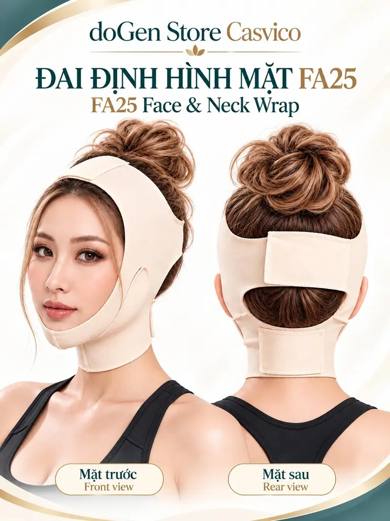 Poster đai FA25 màu da với góc nhìn phía trước và phía sau