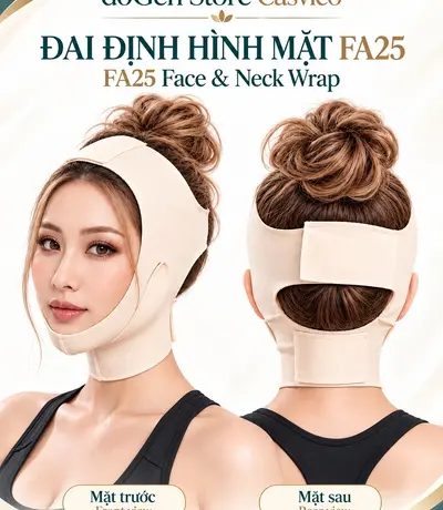 Poster đai FA25 màu da với góc nhìn phía trước và phía sau