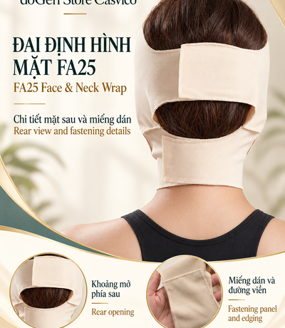 Poster mặt sau FA25 màu da với khoảng mở sau đầu và hai vùng dán