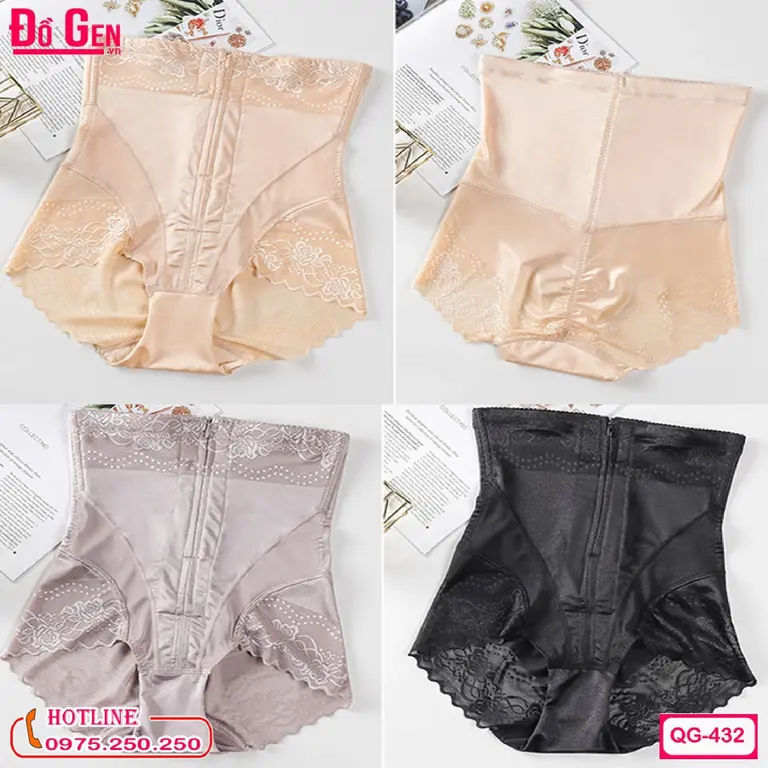 Quần Gen Nịt Bụng Cao Cấp Sau Sinh Dáng Gài Dây Kéo QG-432