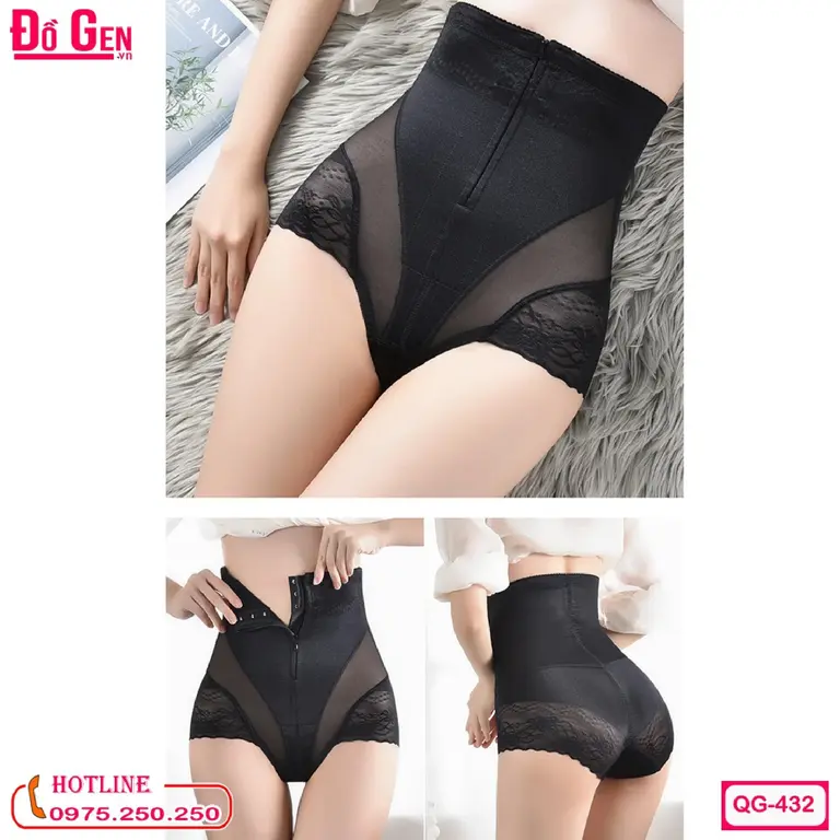 Quần Gen Nịt Bụng Cao Cấp Sau Sinh Dáng Gài Dây Kéo QG-432