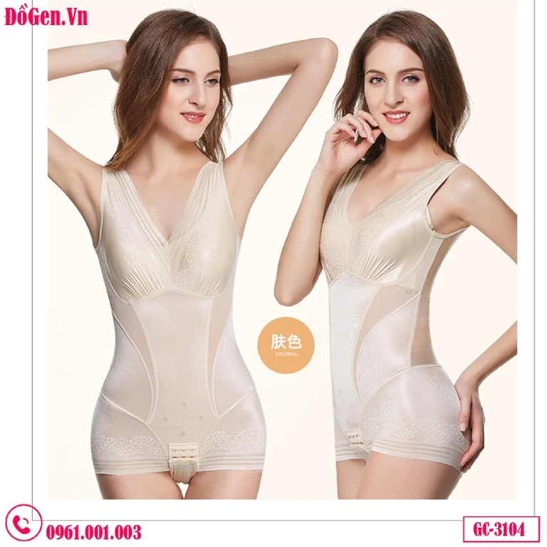 Bộ Đồ Lót Liền Thân Nịt Bụng Cao Cấp Kèm Mút Ngực GC-3104