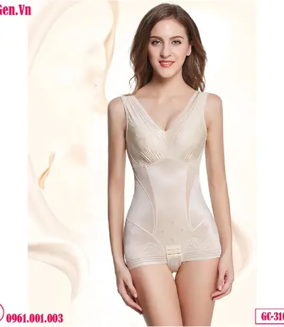 Bộ Đồ Lót Liền Thân Nịt Bụng Cao Cấp Kèm Mút Ngực GC-3104