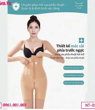 Áo gen hậu phẫu liposuction recovery garment cho bụng đùi và cấy mông.