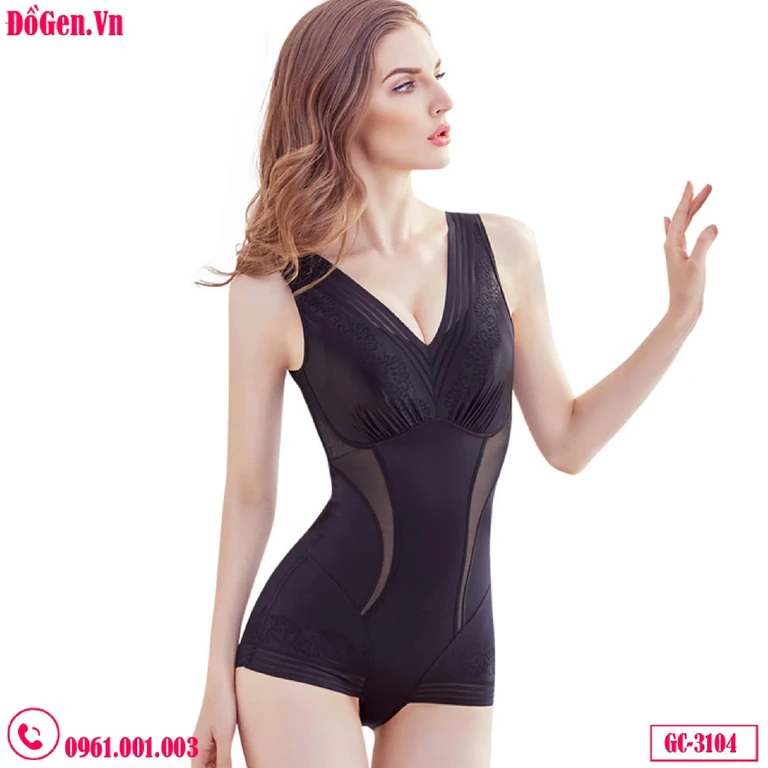 Bộ Đồ Lót Liền Thân Định Hình Nịt Bụng Toàn Thân Cao Cấp Có Sẵn Mút Ngực GC-3104