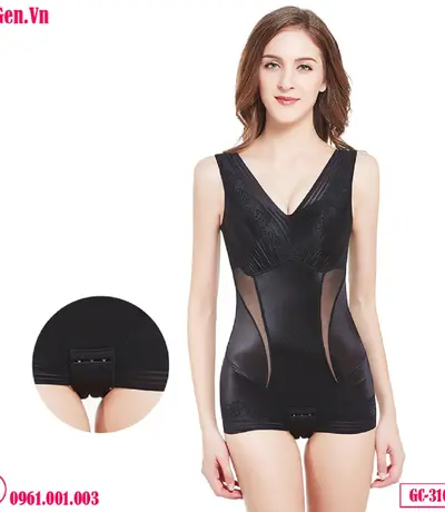 Bộ Đồ Lót Liền Thân Định Hình Nịt Bụng Toàn Thân Cao Cấp Có Sẵn Mút Ngực GC-3104