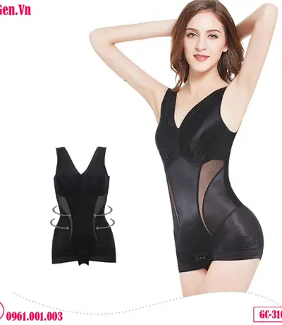 Bộ Đồ Lót Liền Thân Định Hình Nịt Bụng Toàn Thân Cao Cấp Có Sẵn Mút Ngực GC-3104