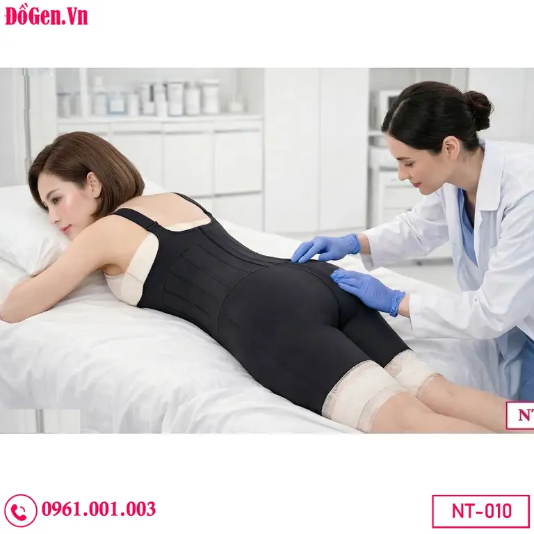 Áo gen hậu phẫu liposuction recovery compression garment hỗ trợ healing.