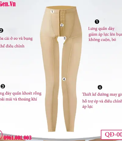 Quần Gen Định Hình Sau Hút Mỡ Đùi, Bắp Chân QĐ-007 - Chính Hãng