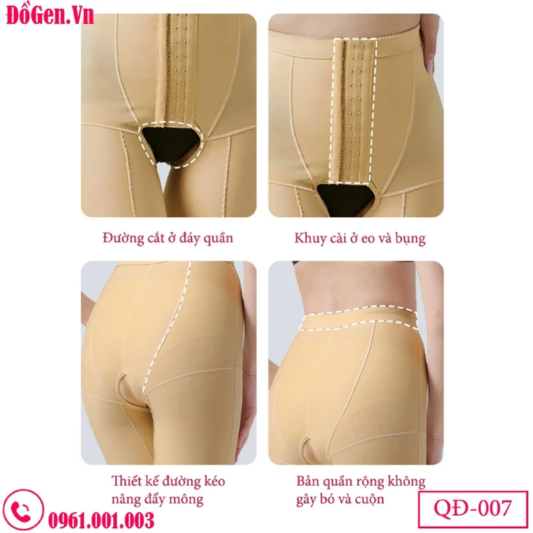 Quần Gen Định Hình Sau Hút Mỡ Đùi & Bắp Chân QĐ-007 Chính Hãng – Giảm Sưng, Tạo Dáng Chuẩn 3 Vòng