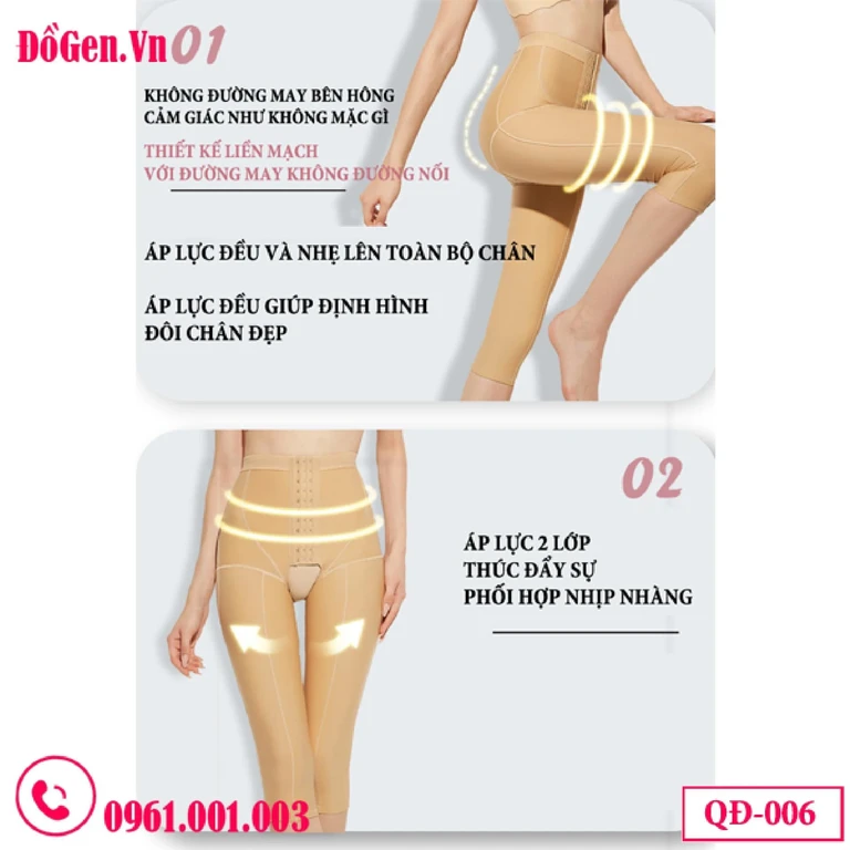 Quần Gen Định Hình Sau Hút Mỡ Đùi Hông Eo QĐ-006 – Gen Nén Mạnh Giai Đoạn 1, Giảm Sưng Nhanh