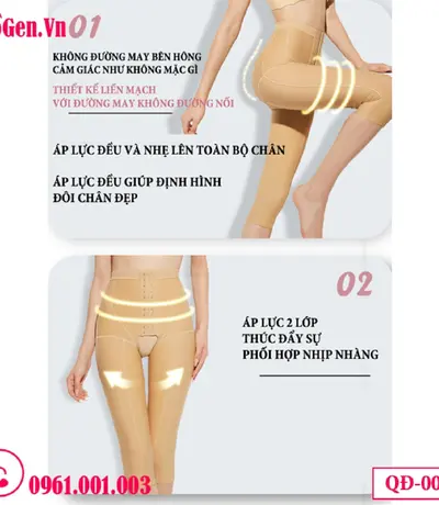 Quần Gen Định Hình Sau Hút Mỡ Đùi Hông Eo QĐ-006 – Gen Nén Mạnh Giai Đoạn 1, Giảm Sưng Nhanh
