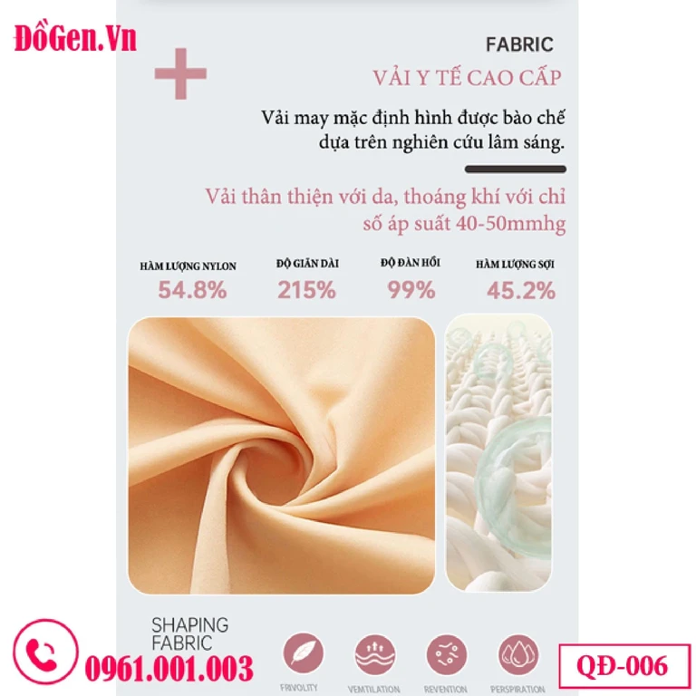 Quần Gen Định Hình Sau Hút Mỡ Đùi Hông Eo QĐ-006 | Gen Nén Mạnh Giai Đoạn 1 | Khoét Đáy Tiện Lợi
